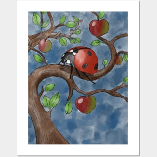 Ladybug on apple tree Posters and Art